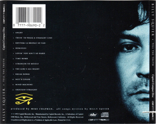 BILLY SQUIER Tell The Truth CD, very good plus