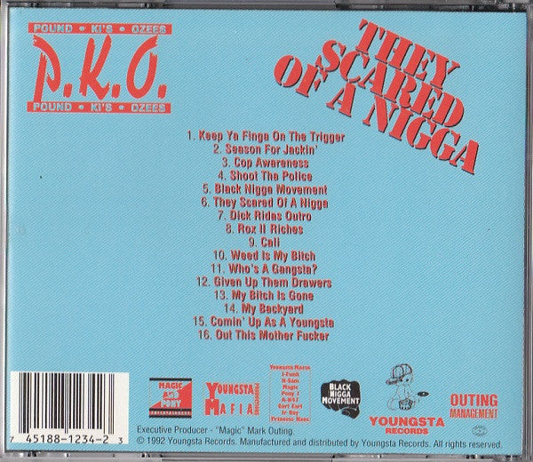 P.K.O. They Scared Of A Nigga Used CD, like new