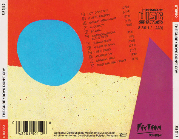 THE CURE Boys Don't Cry Used CD, VG+