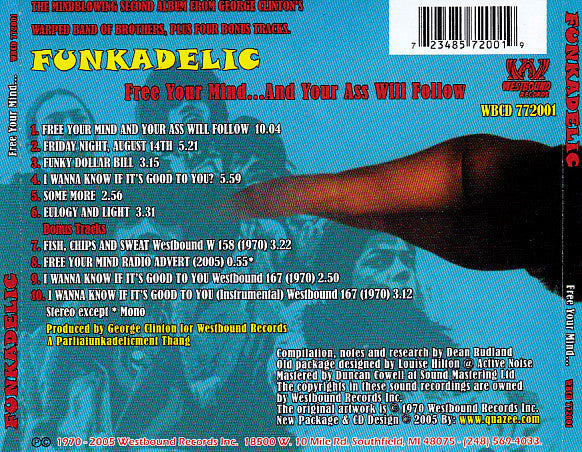 FUNKADELIC Free Your Mind...And Your Ass Will Follow CD, sealed/new