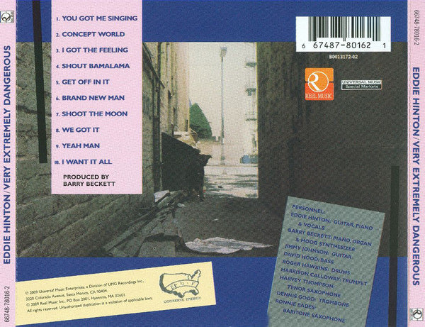 EDDIE HINTON Very Extremely Dangerous CD, like new