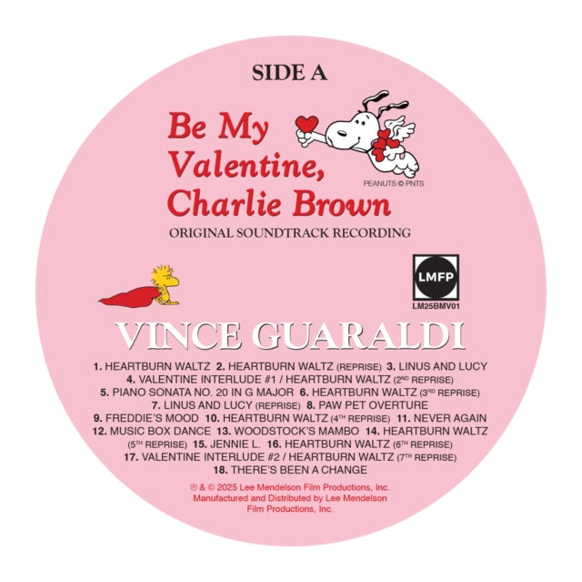 VINCE GUARALDI Be My Valentine, Charlie Brown Red Vinyl New Vinyl LP