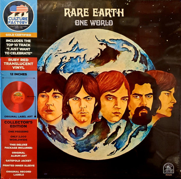 Rare Earth -  One World - Transparent Red Vinyl New