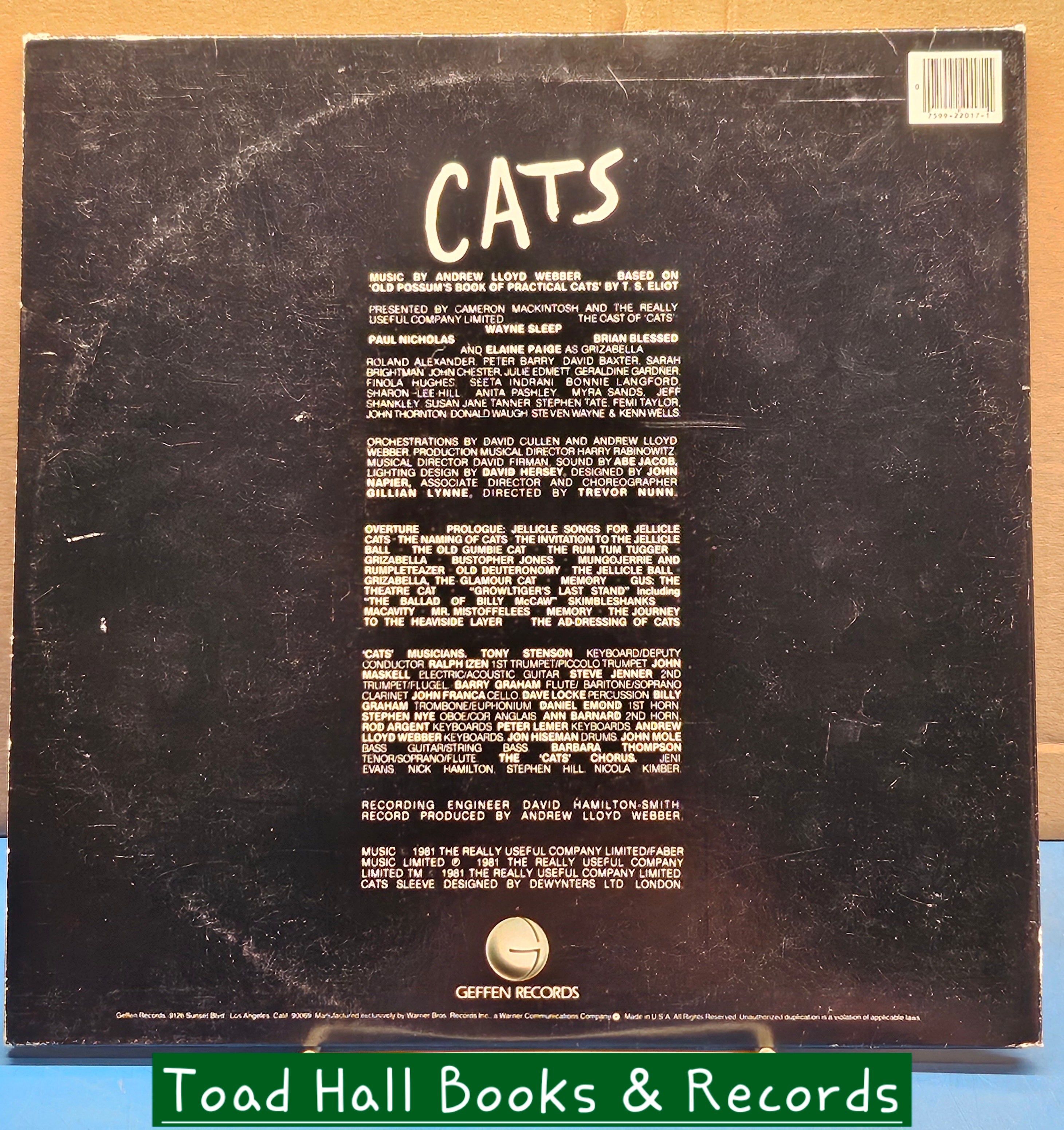 ANDREW LLOYD WEBBER CATS Original London Cast Recording Used Vinyl LP