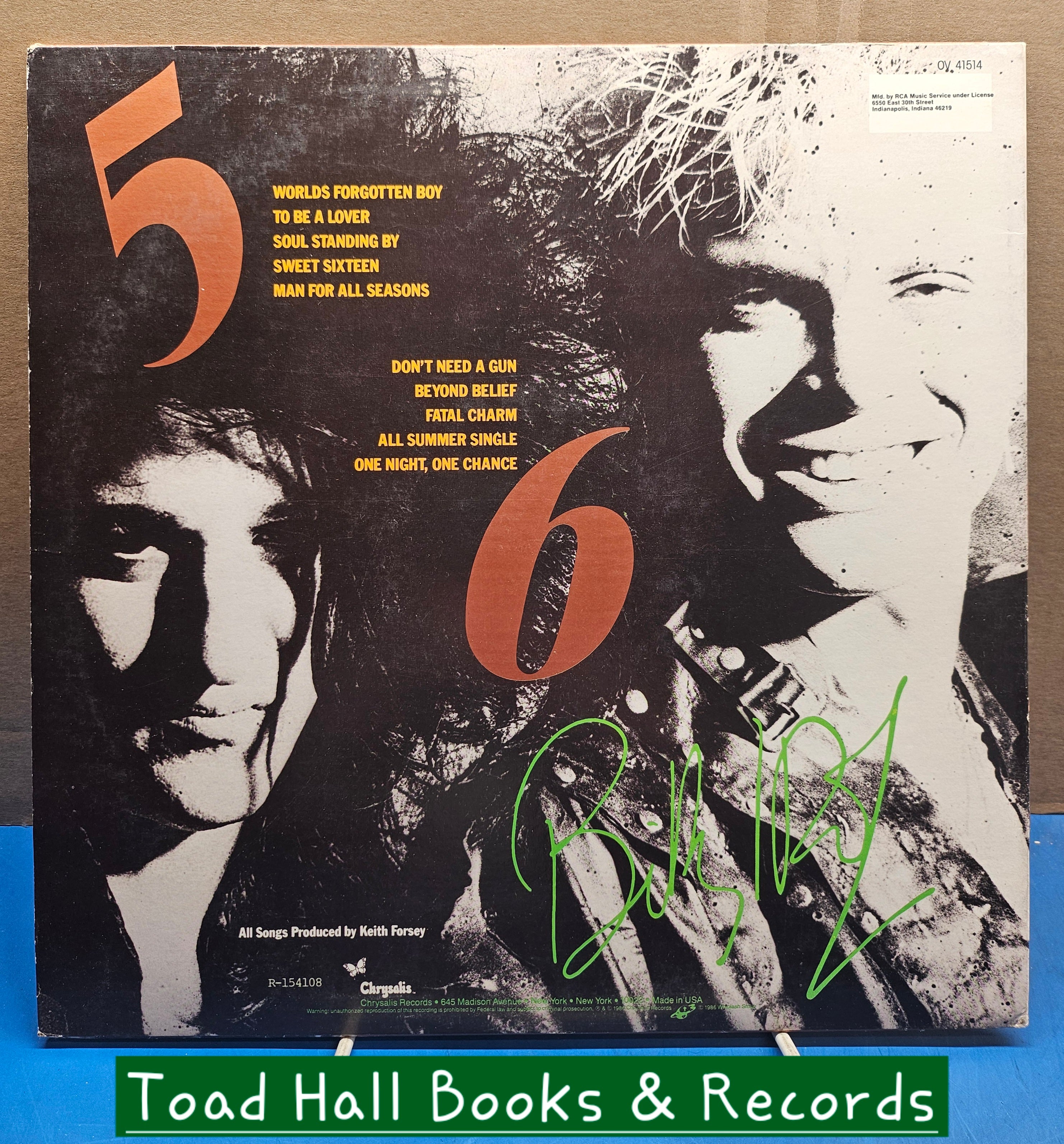 Billy Idol Whiplash Smile Used Vinyl LP
