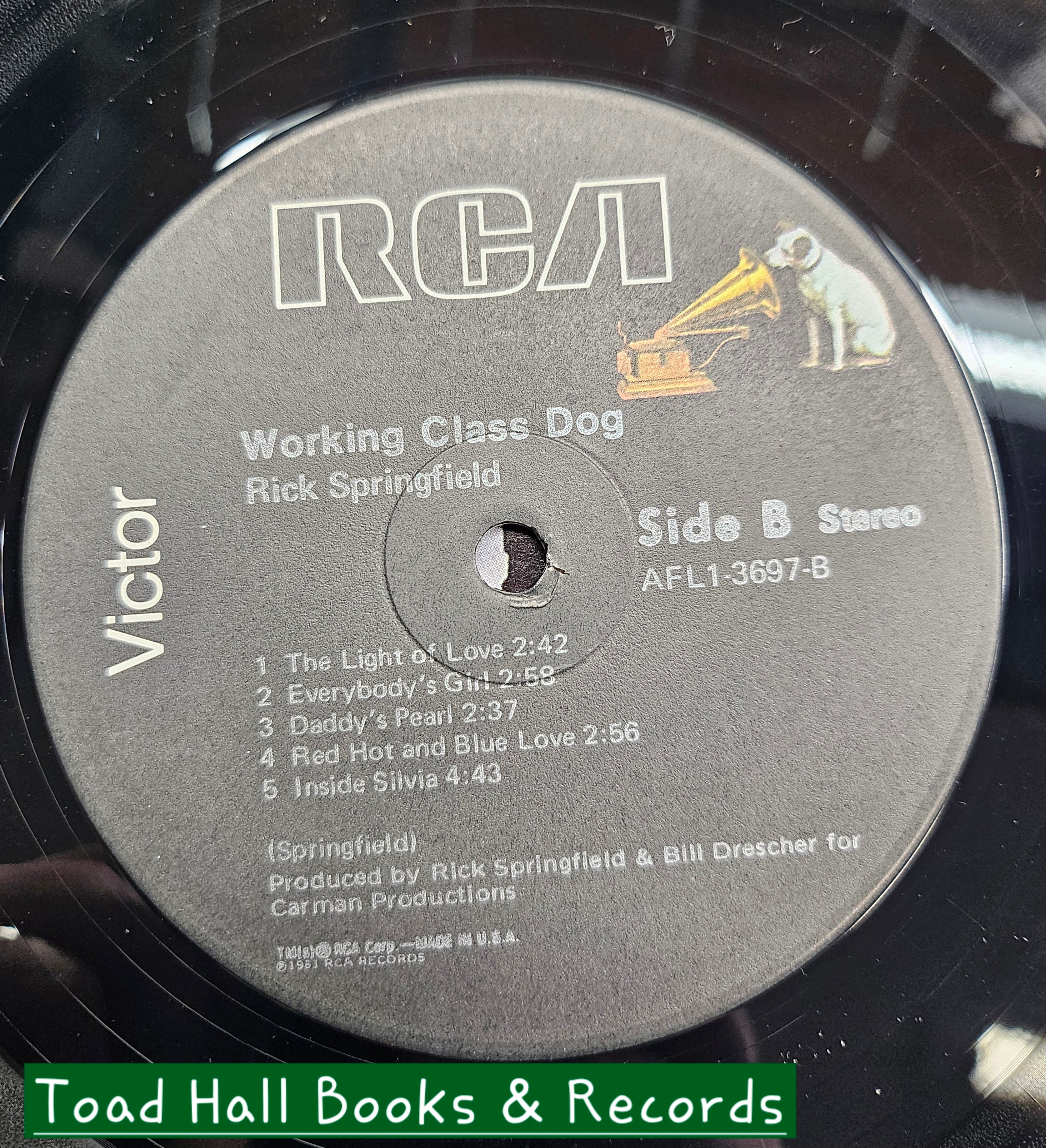 Rick Springfield Working Class Dog  Used Vinyl LP