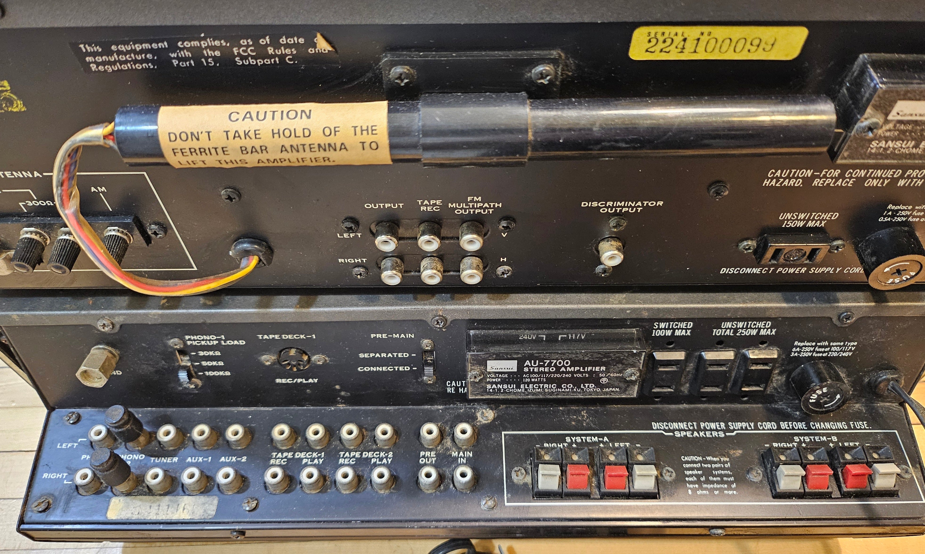 Sansui TU-7700/AU-7700 Tuner & Amplifier Set