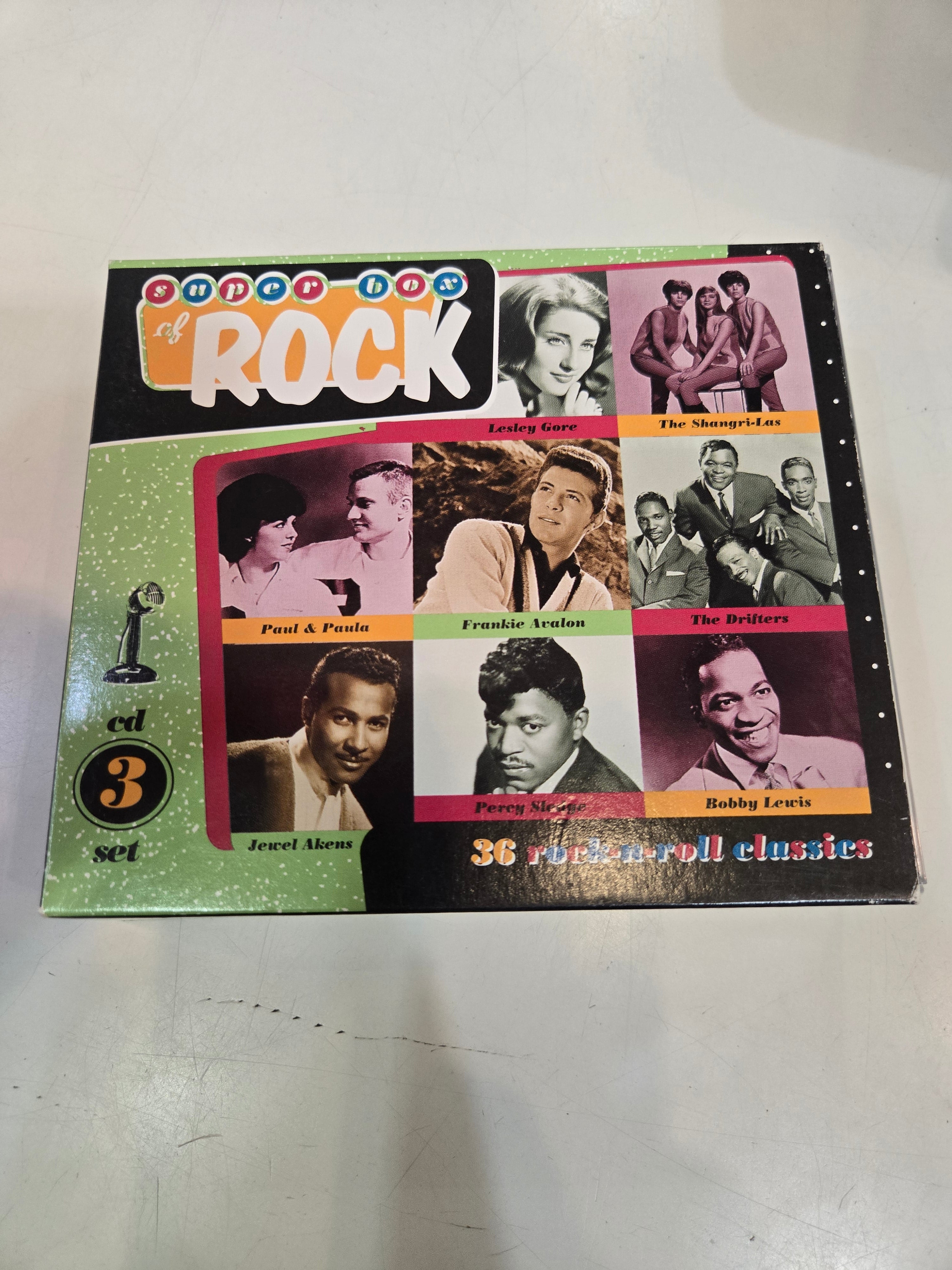 VARIOUS ARTISTS (Percy Sledge, Shirelles, Shangri-Las & More) Super Box Of Rock Used CD x 3, Like New