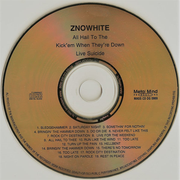 Znöwhite Self-titled CD Limited Edition Number 1248 CD Like New, Case Like New